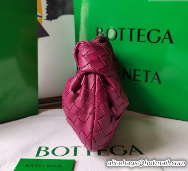 Most Popular Bottega Veneta Mini Jodie Hobo Bag in Intrecciato Lambskin 651876 Dark Pink 2025