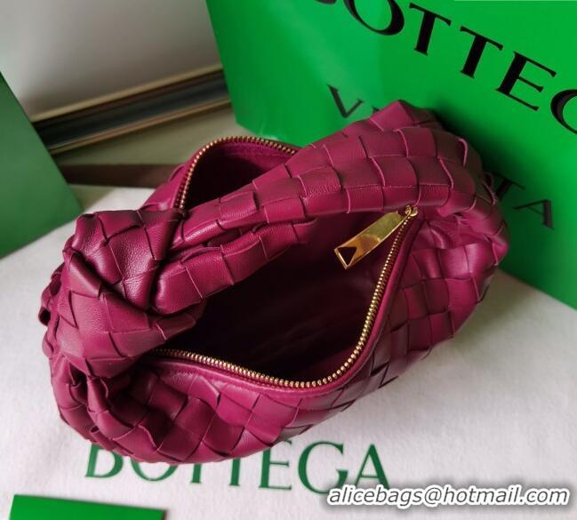 Most Popular Bottega Veneta Mini Jodie Hobo Bag in Intrecciato Lambskin 651876 Dark Pink 2025