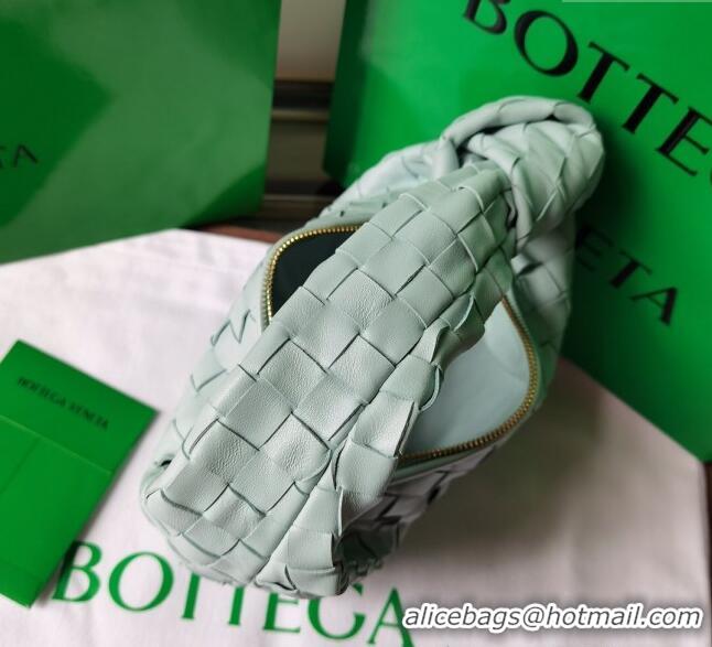 Free Shipping Bottega Veneta Mini Jodie Hobo Bag in Intrecciato Lambskin 651876 Glacier Green 2025