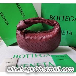 Buy Discount Bottega Veneta Mini Jodie Hobo Bag in Intrecciato Lambskin 651876 Dark Burgundy 2025