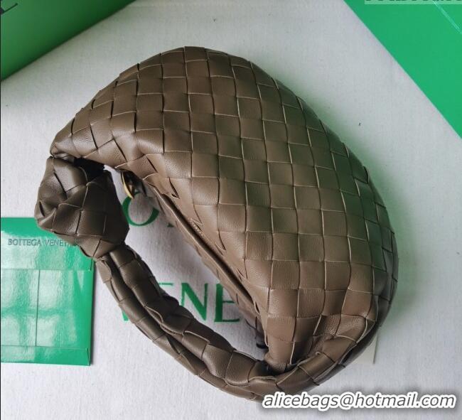 Grade Quality Bottega Veneta Mini Jodie Hobo Bag in Intrecciato Lambskin 651876 Taupe Grey 2025