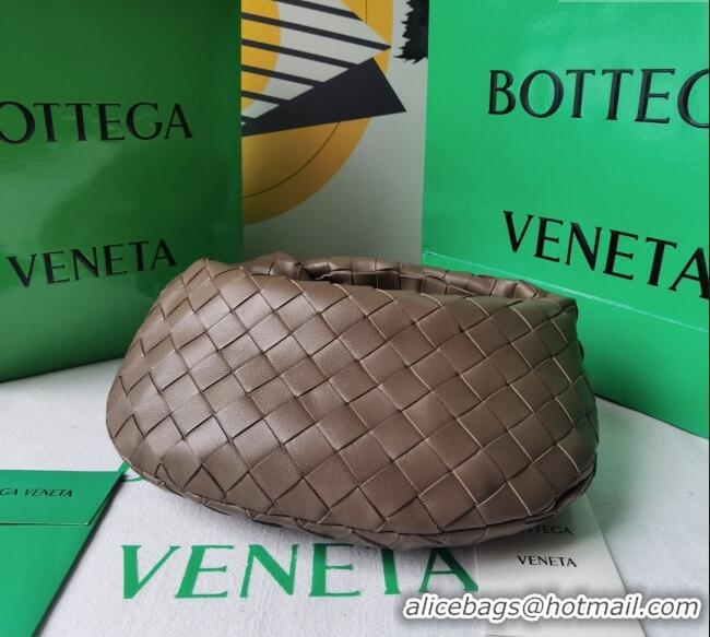 Grade Quality Bottega Veneta Mini Jodie Hobo Bag in Intrecciato Lambskin 651876 Taupe Grey 2025