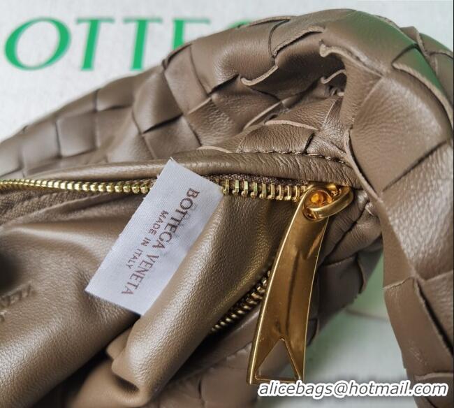 Grade Quality Bottega Veneta Mini Jodie Hobo Bag in Intrecciato Lambskin 651876 Taupe Grey 2025