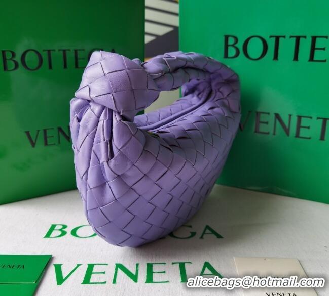 Super Quality Bottega Veneta Mini Jodie Hobo Bag in Intrecciato Lambskin 651876 Wistaria Purple 2025