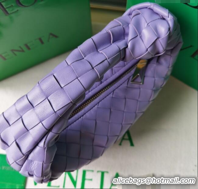 Super Quality Bottega Veneta Mini Jodie Hobo Bag in Intrecciato Lambskin 651876 Wistaria Purple 2025