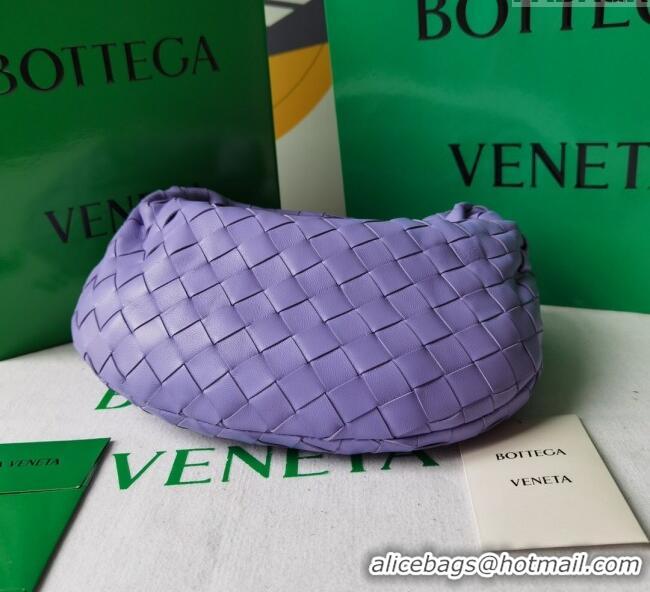 Super Quality Bottega Veneta Mini Jodie Hobo Bag in Intrecciato Lambskin 651876 Wistaria Purple 2025