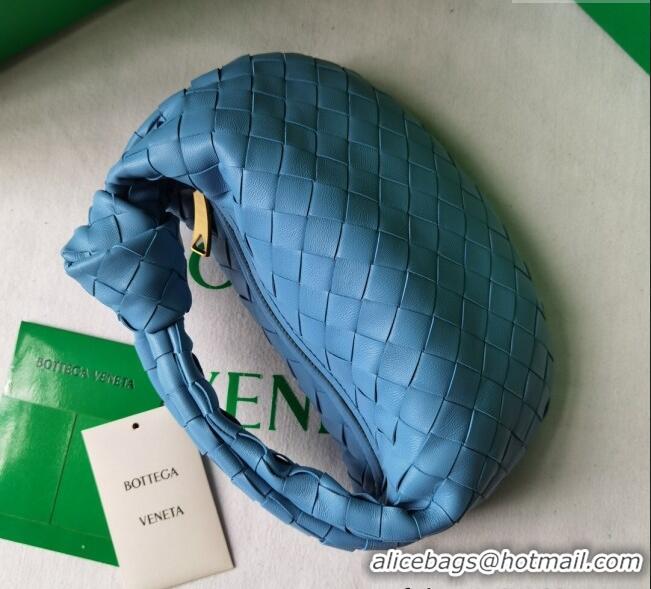 Cheapest Bottega Veneta Mini Jodie Hobo Bag in Intrecciato Lambskin 651876 Hurricane Blue 2025