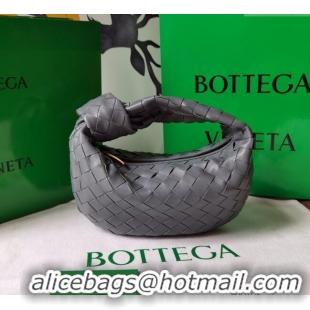 Luxurious Bottega Veneta Mini Jodie Hobo Bag in Intrecciato Lambskin 651876 Dark Grey 2025