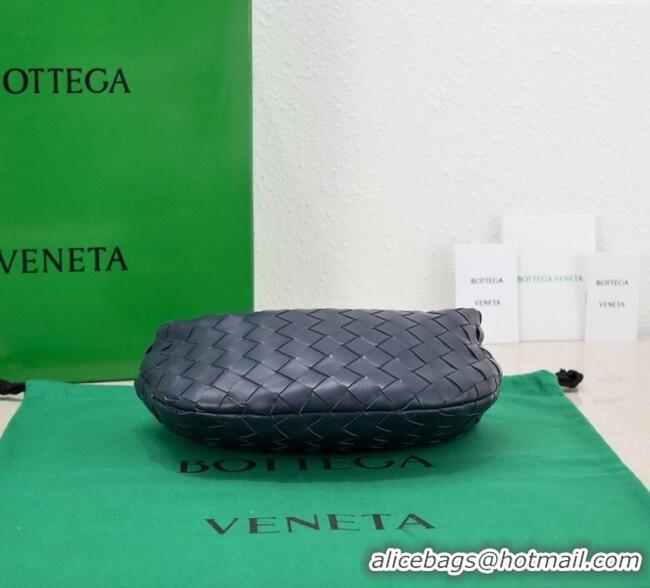 Pretty Style Bottega Veneta Mini Jodie Hobo Bag in Intrecciato Lambskin 651876 Dark Blue 2025