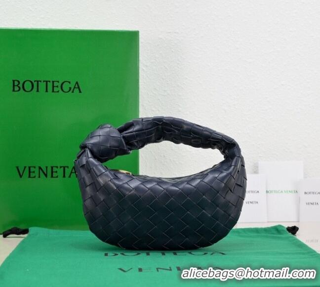 Pretty Style Bottega Veneta Mini Jodie Hobo Bag in Intrecciato Lambskin 651876 Dark Blue 2025