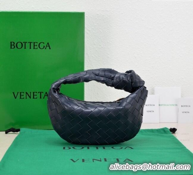 Pretty Style Bottega Veneta Mini Jodie Hobo Bag in Intrecciato Lambskin 651876 Dark Blue 2025