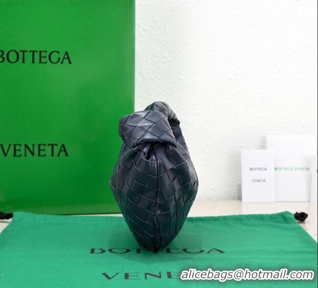 Pretty Style Bottega Veneta Mini Jodie Hobo Bag in Intrecciato Lambskin 651876 Dark Blue 2025