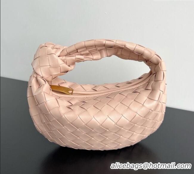 Well Crafted Bottega Veneta Mini Jodie Hobo Bag in Intrecciato Lambskin 651876 Lotus Pink 2025