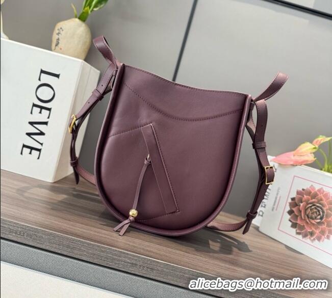 Low Price Loewe Hammock Slice bag in shiny calfskin 012412 Dark Burgundy 2025