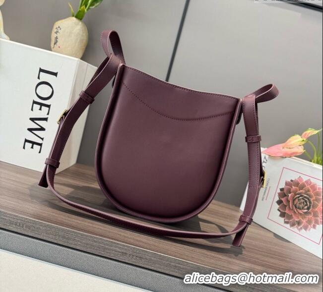 Low Price Loewe Hammock Slice bag in shiny calfskin 012412 Dark Burgundy 2025