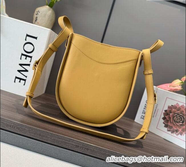 Unique Discount Loewe Hammock Slice bag in shiny calfskin 012412 Sahara Yellow 2025