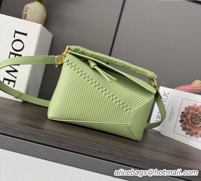 Good Looking Loewe Small Puzzle bag in Embossed calfskin 062324 Light Pear Green 2025