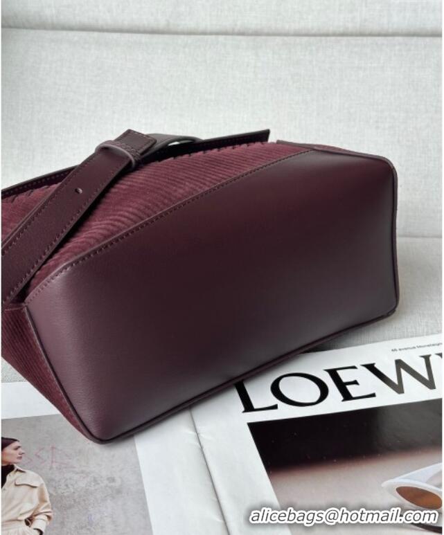 Well Crafted Loewe Small Puzzle bag in Embossed suede and calfskin 9092 Dark Purple 2025