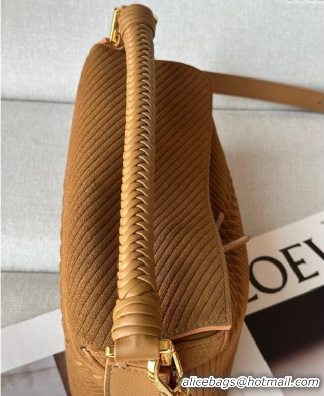 Classic Promotional Loewe Small Puzzle bag in Embossed suede and calfskin 062324 Tobacco Brown 2025