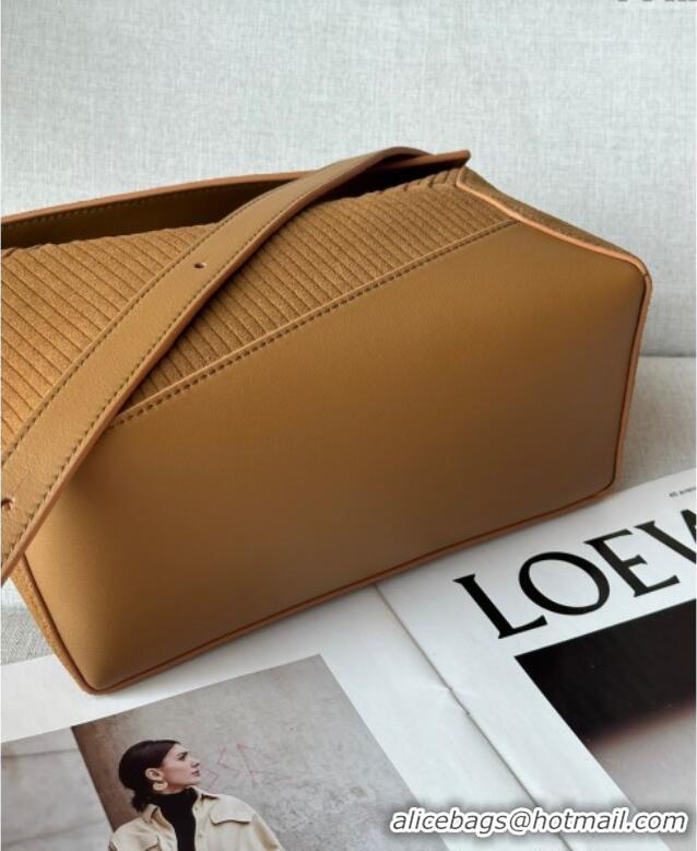 Classic Promotional Loewe Small Puzzle bag in Embossed suede and calfskin 062324 Tobacco Brown 2025