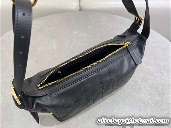 Inexpensive Dior Small D-Journey Hobo Bag in Vintage Smooth Calfskin 2416 Black 2025