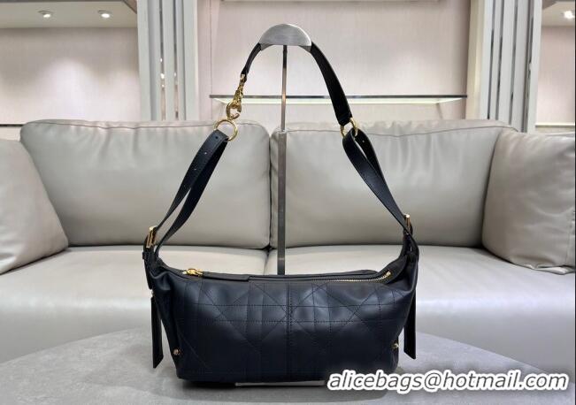 Inexpensive Dior Small D-Journey Hobo Bag in Vintage Smooth Calfskin 2416 Black 2025