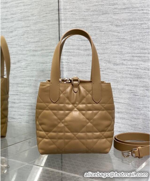 Promotional Dior Small Toujours Vertical Tote Bag in Macrocannage Calfskin 2835 Tan Brown 2025