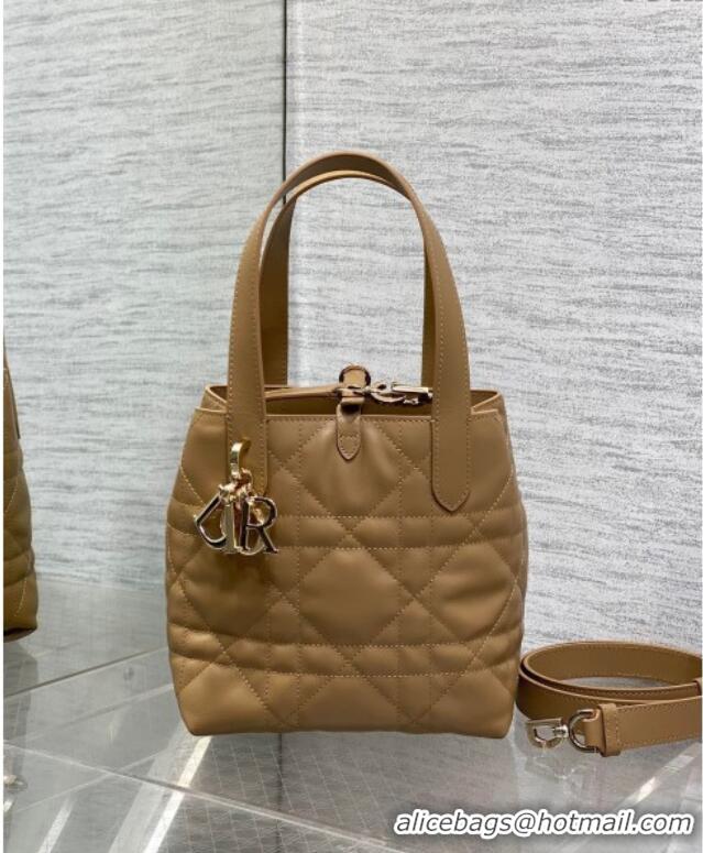 Promotional Dior Small Toujours Vertical Tote Bag in Macrocannage Calfskin 2835 Tan Brown 2025