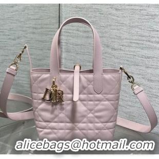 Top Design Dior Small Toujours Vertical Tote Bag in Macrocannage Calfskin 2835 Pale Pink 2025