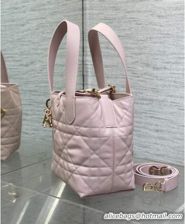 Top Design Dior Small Toujours Vertical Tote Bag in Macrocannage Calfskin 2835 Pale Pink 2025