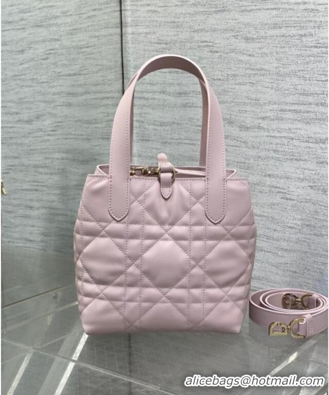 Top Design Dior Small Toujours Vertical Tote Bag in Macrocannage Calfskin 2835 Pale Pink 2025