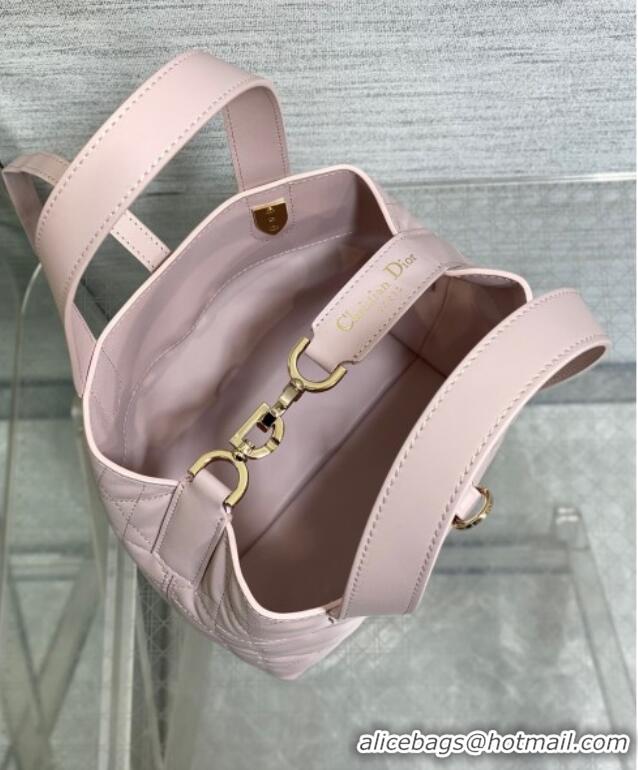 Top Design Dior Small Toujours Vertical Tote Bag in Macrocannage Calfskin 2835 Pale Pink 2025