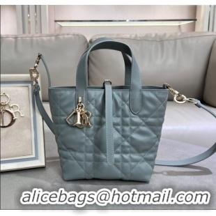 Well Crafted Dior Small Toujours Vertical Tote Bag in Macrocannage Calfskin 2835 Slate Grey 2025