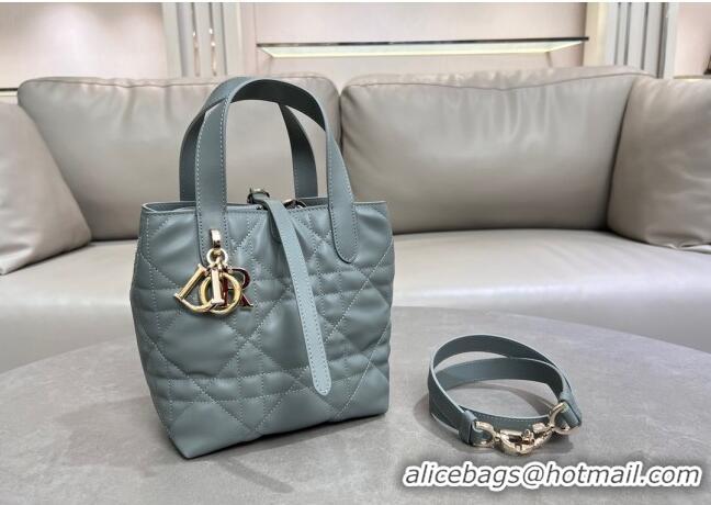 Well Crafted Dior Small Toujours Vertical Tote Bag in Macrocannage Calfskin 2835 Slate Grey 2025