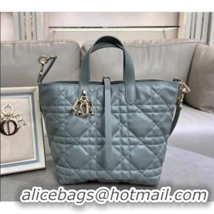 New Style Dior Medium Toujours Vertical Tote Bag in Macrocannage Calfskin 2836 Slate Grey 2025