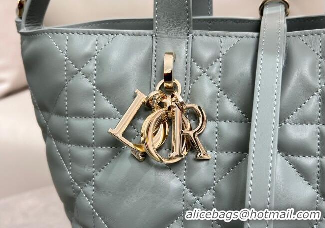 New Style Dior Medium Toujours Vertical Tote Bag in Macrocannage Calfskin 2836 Slate Grey 2025