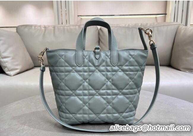 New Style Dior Medium Toujours Vertical Tote Bag in Macrocannage Calfskin 2836 Slate Grey 2025