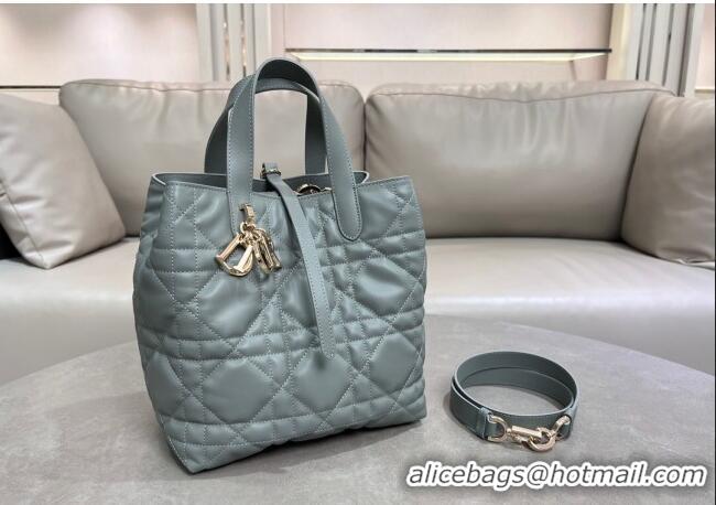 New Style Dior Medium Toujours Vertical Tote Bag in Macrocannage Calfskin 2836 Slate Grey 2025