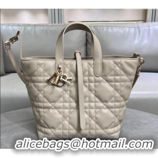 Best Price Dior Medium Toujours Vertical Tote Bag in Macrocannage Calfskin 2836 Powder Beige 2025