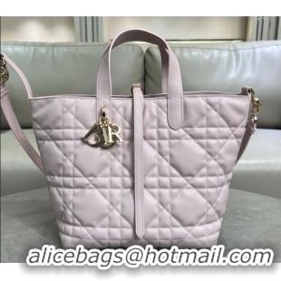 Promotional Dior Medium Toujours Vertical Tote Bag in Macrocannage Calfskin 2836 Pale Pink 2025