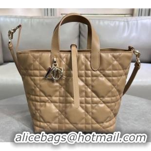 Top Quality Dior Medium Toujours Vertical Tote Bag in Macrocannage Calfskin 2836 Tan Brown 2025