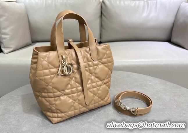 Top Quality Dior Medium Toujours Vertical Tote Bag in Macrocannage Calfskin 2836 Tan Brown 2025