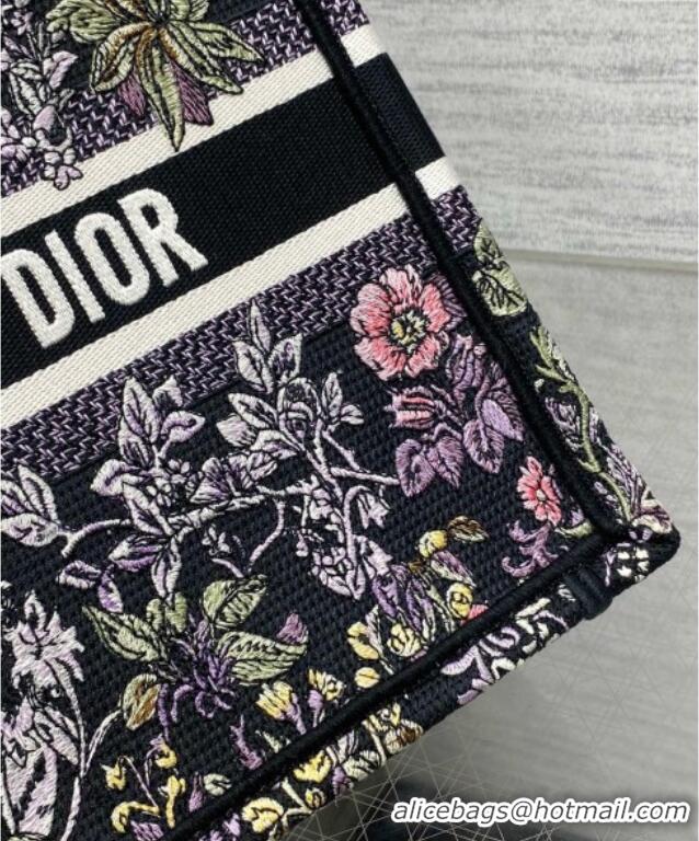 Reasonable Price Dior Small Book Tote Bag in Embroidery with Multicolor Millefiori Unicorn Motif 8002 Black 2025