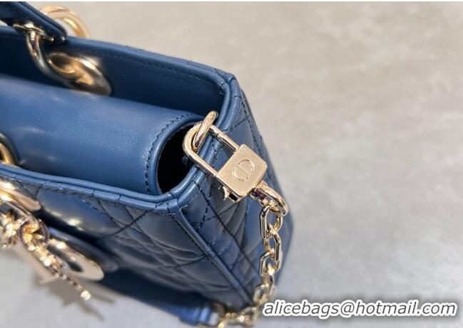 Super Quality Dior Lady D-Joy Medium Bag in Cannage Lambskin M0540 Deep Ocean Blue 2025