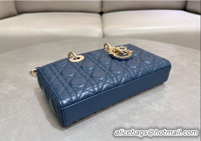 Super Quality Dior Lady D-Joy Medium Bag in Cannage Lambskin M0540 Deep Ocean Blue 2025