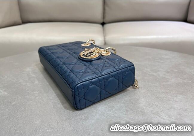 Super Quality Dior Lady D-Joy Medium Bag in Cannage Lambskin M0540 Deep Ocean Blue 2025