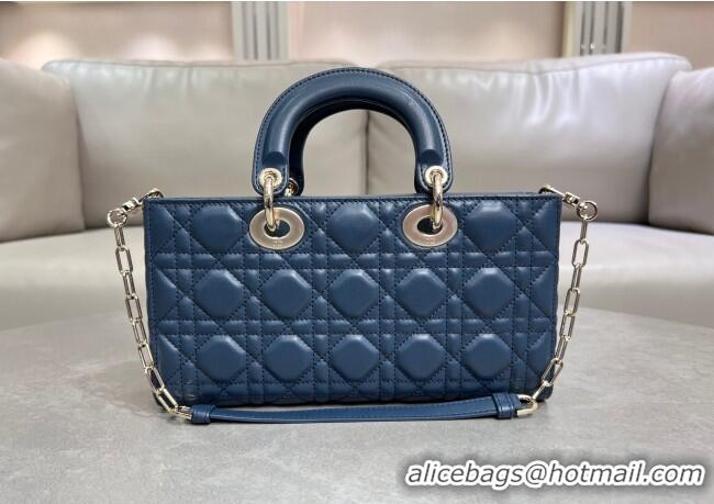 Super Quality Dior Lady D-Joy Medium Bag in Cannage Lambskin M0540 Deep Ocean Blue 2025