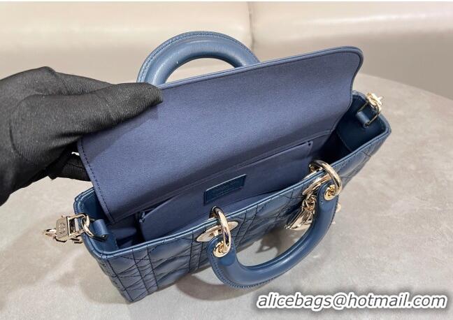 Super Quality Dior Lady D-Joy Medium Bag in Cannage Lambskin M0540 Deep Ocean Blue 2025