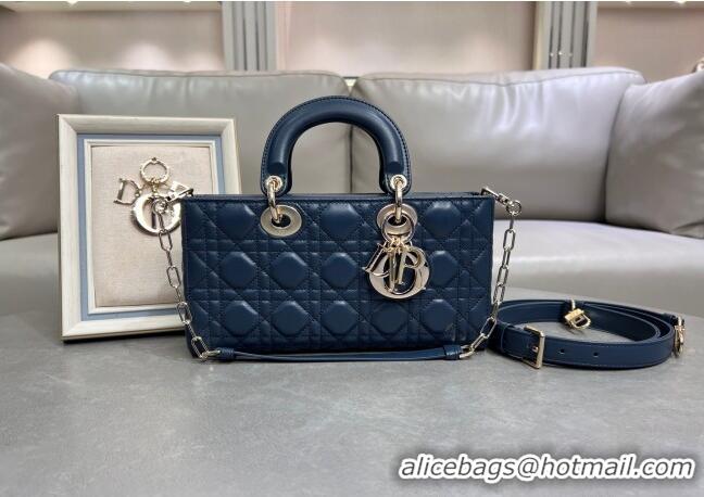 Super Quality Dior Lady D-Joy Medium Bag in Cannage Lambskin M0540 Deep Ocean Blue 2025