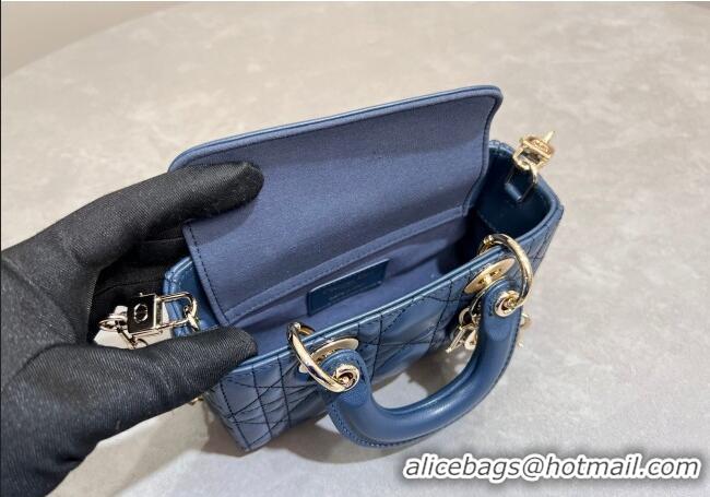 New Fashion Dior Micro Lady D-Joy Bag in Cannage Lambskin S0910 Deep Ocean Blue 2025